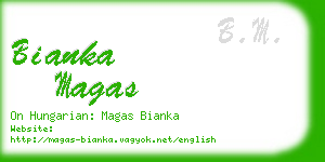 bianka magas business card